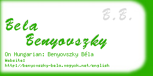 bela benyovszky business card