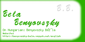 bela benyovszky business card